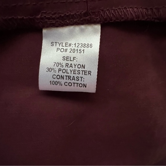 Plum color Rayon Cascade Waterfall front jacket with striped sleeves. Sz. 2X - Picture 7 of 8